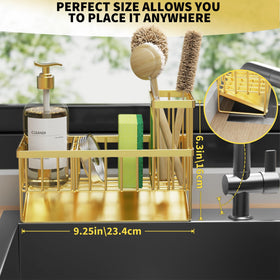 Cisily Gold sponge holder neatly stores sponges for quick access and drying