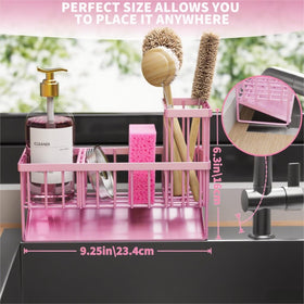 Cisily kitchen countertop soap dispenser organizer helps streamline cleaning routines.