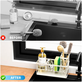 Cisily kitchen countertop storage essentials help keep items neatly arranged.
