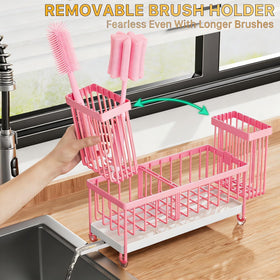 Cisily three-compartment divider keeps sponge, bottle, and brushes neatly separated