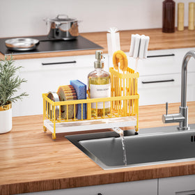 Cisily lemon-yellow kitchen decor adds bright color and style.