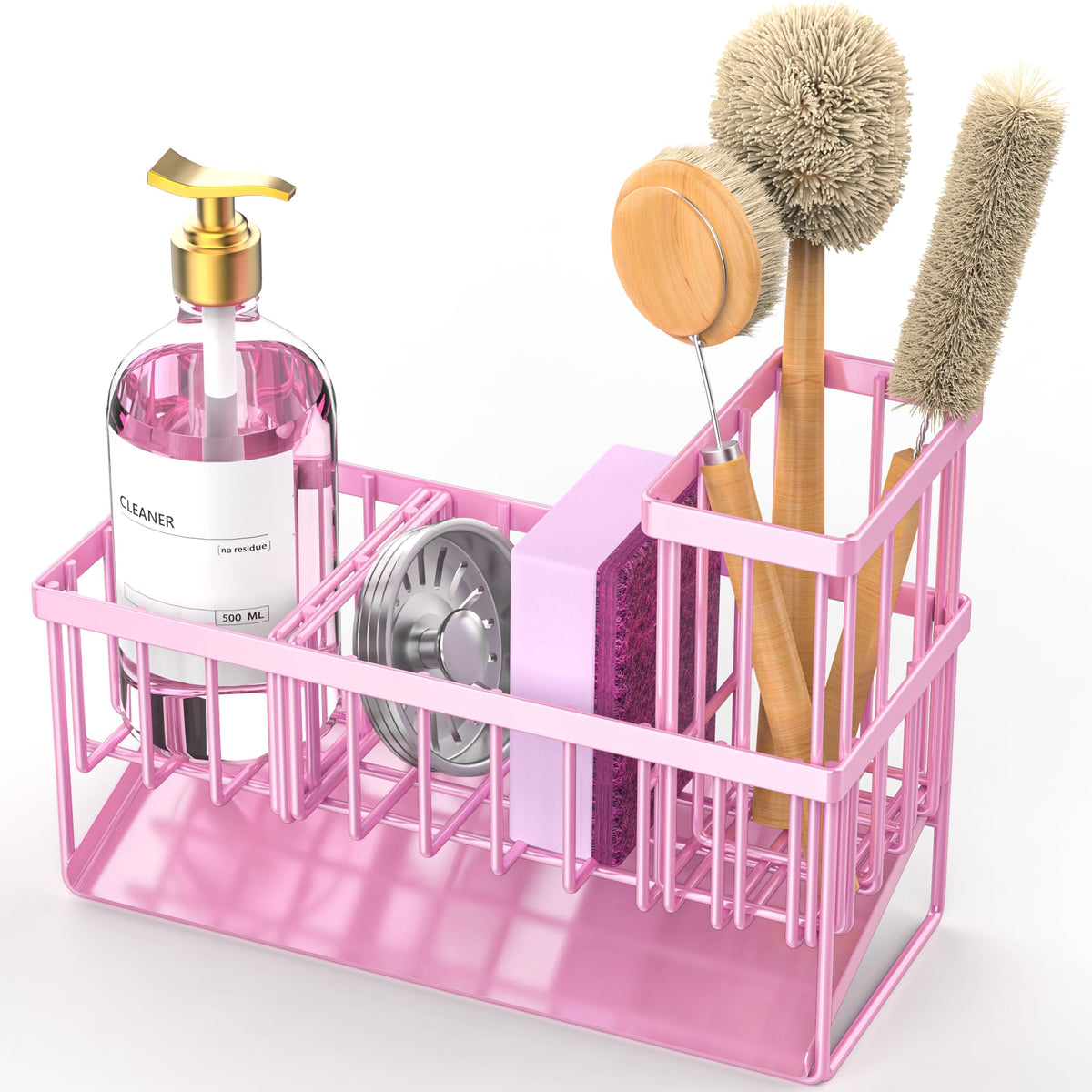 Cisily pink organizer elevates kitchen counter aesthetics and accessibility.