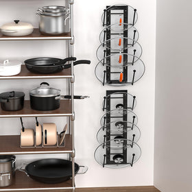 Cisily pots and pans lid rack helps declutter kitchen spaces
