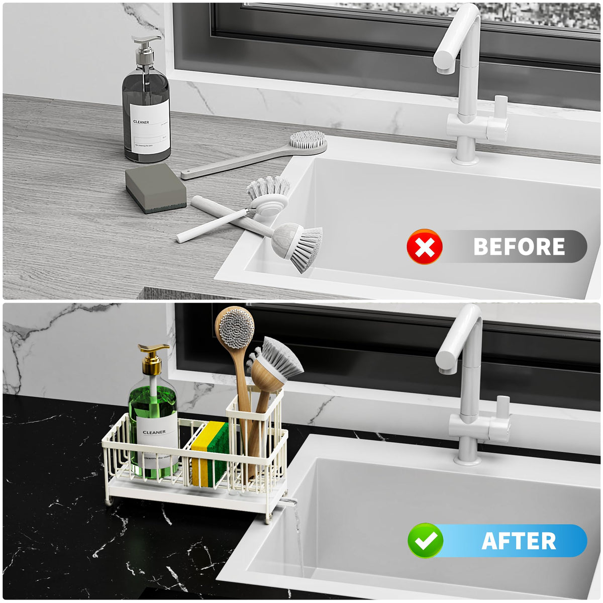 Cisily ready-to-use design requires no installation on counters or bathrooms