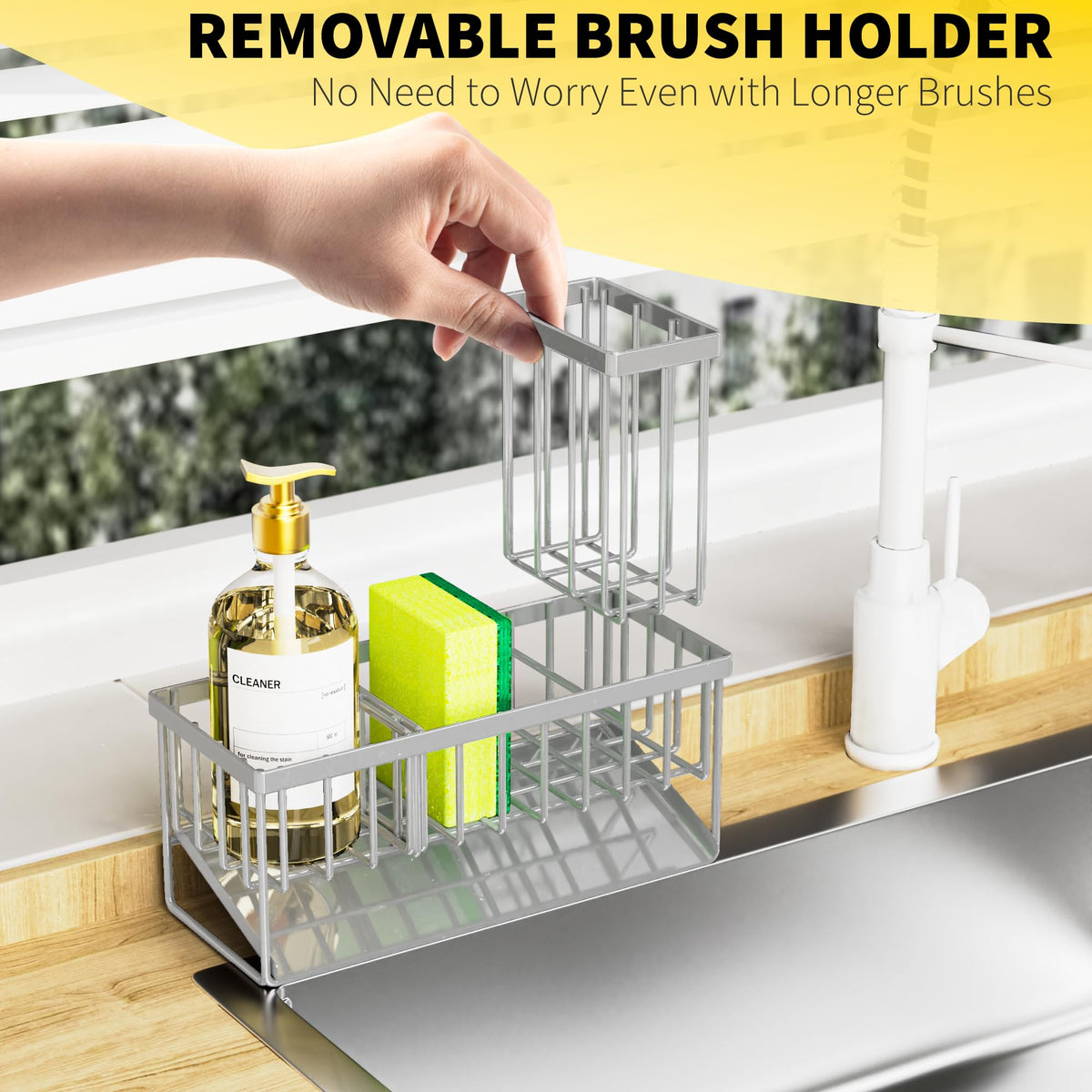 Cisily sink caddy crafted from 304 stainless for rustproof durability