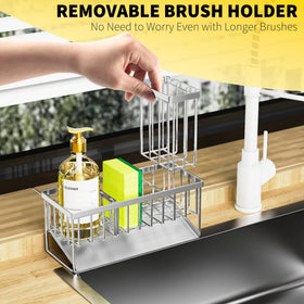 Cisily brush holder shows space for four brushes and easy reach.