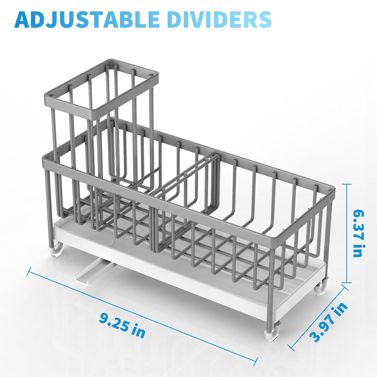 Cisily sink caddy showcases compact design saving counter space and fitting sponge and stopper