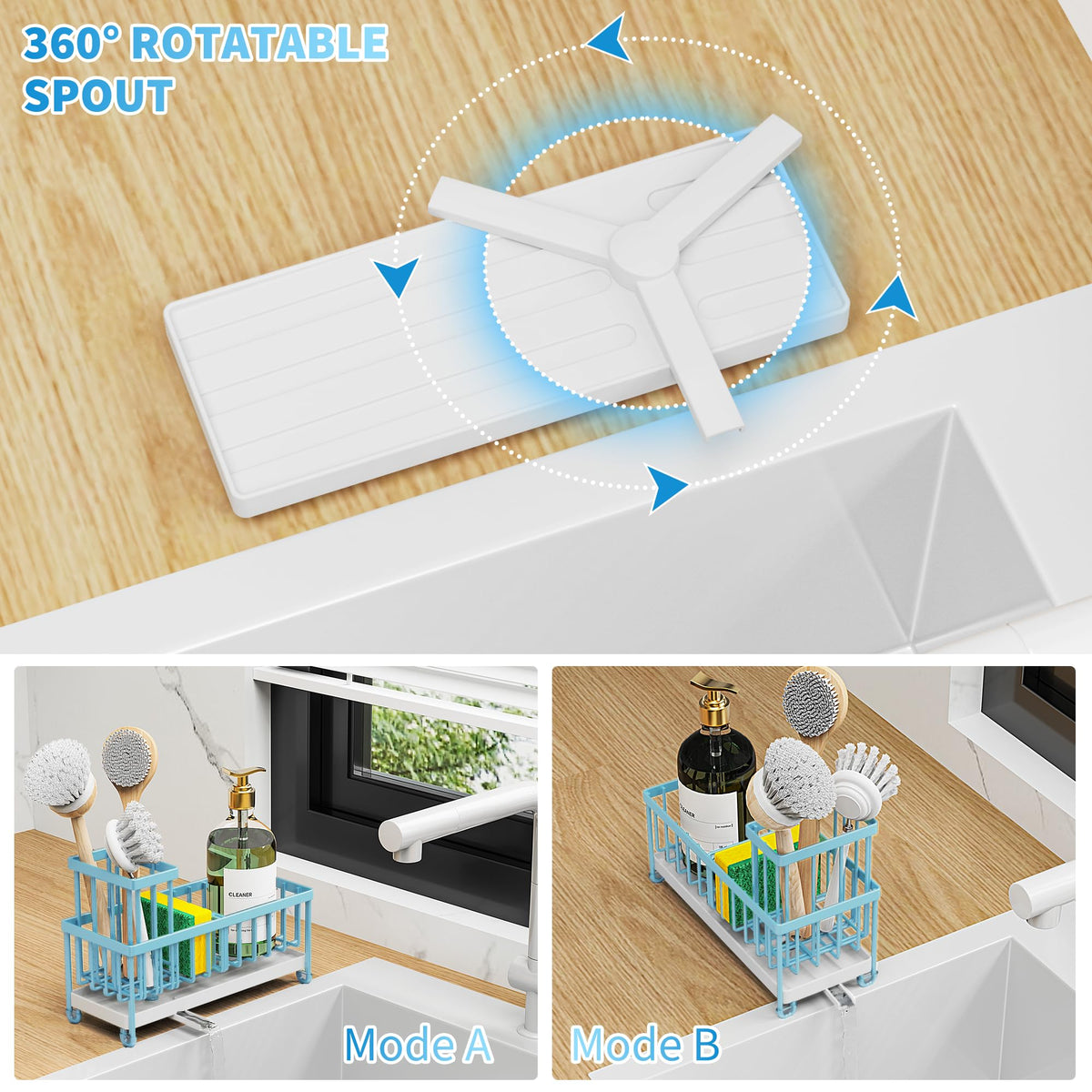 Cisily sink caddy compact design fits small kitchens for efficient storage