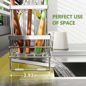 Cisily compact-design sink caddy fits small spaces while holding essentials.