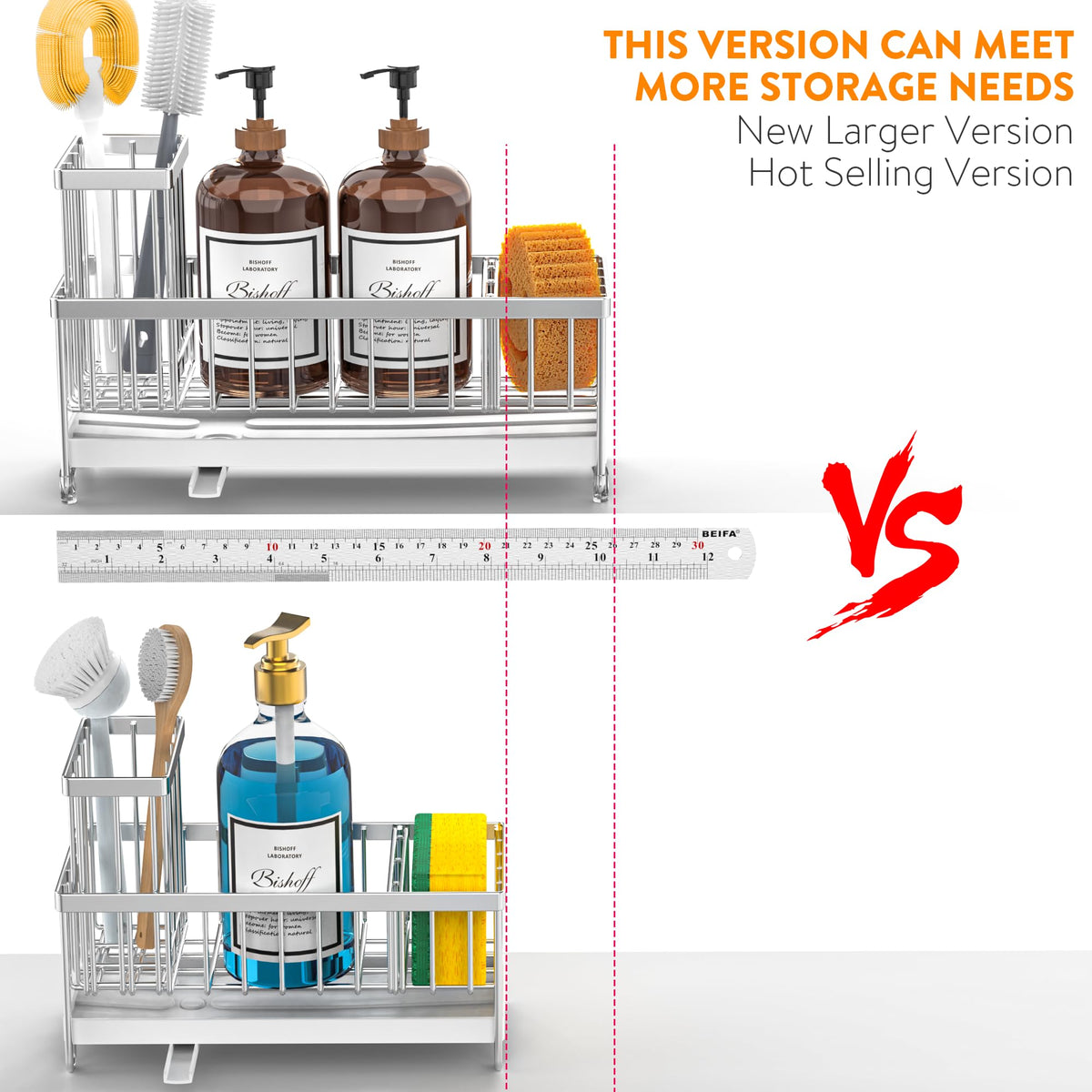 Cisily sink caddy compact design fits small kitchens without clutter.