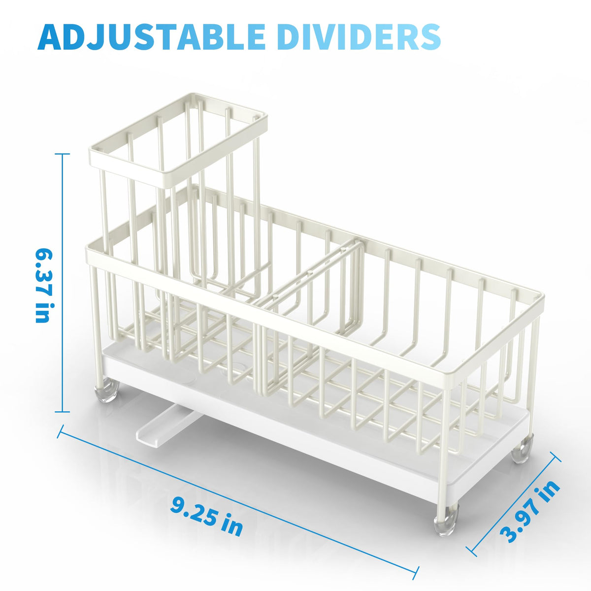 Cisily sink caddy with compact footprint saves counter space and organizes items