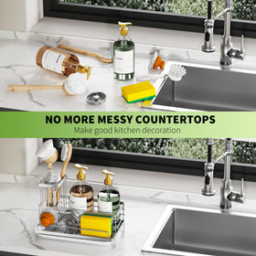 Cisily kitchen sink caddy helps reduce countertop clutter.