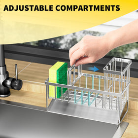 Cisily divider design features three slots for sponge, stopper, and bottle.
