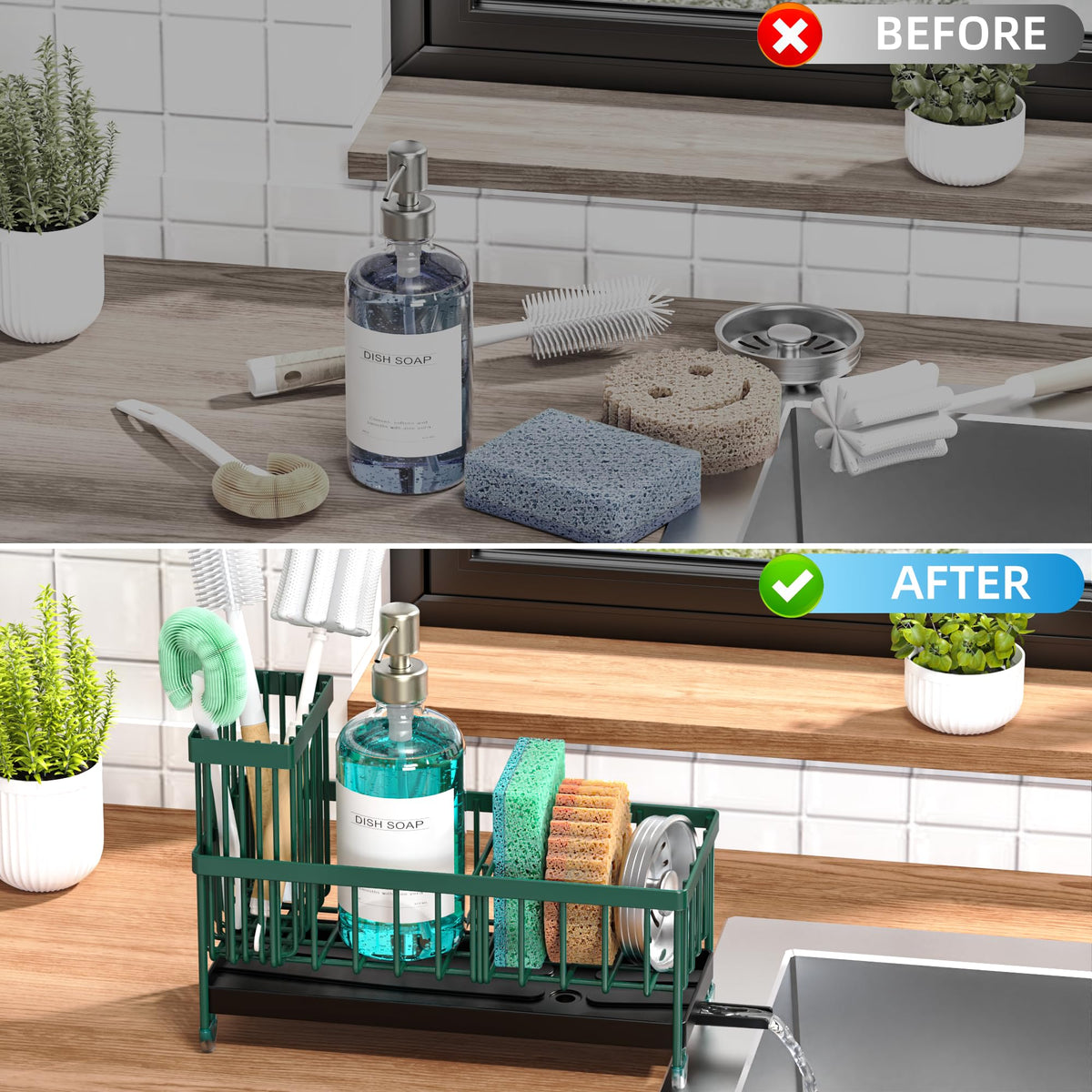 No installation required; place Cisily caddy on the counter and use immediately.