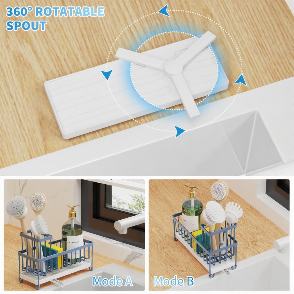 Cisily compact sink caddy fits small kitchens for efficient counter organization
