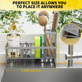 Cisily sponge holder keeps sponges dry and accessible on the sink edge