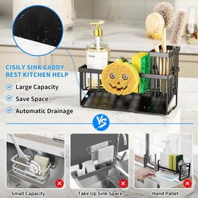 Cisily compact organizer with drainage design speeds sponge drying.