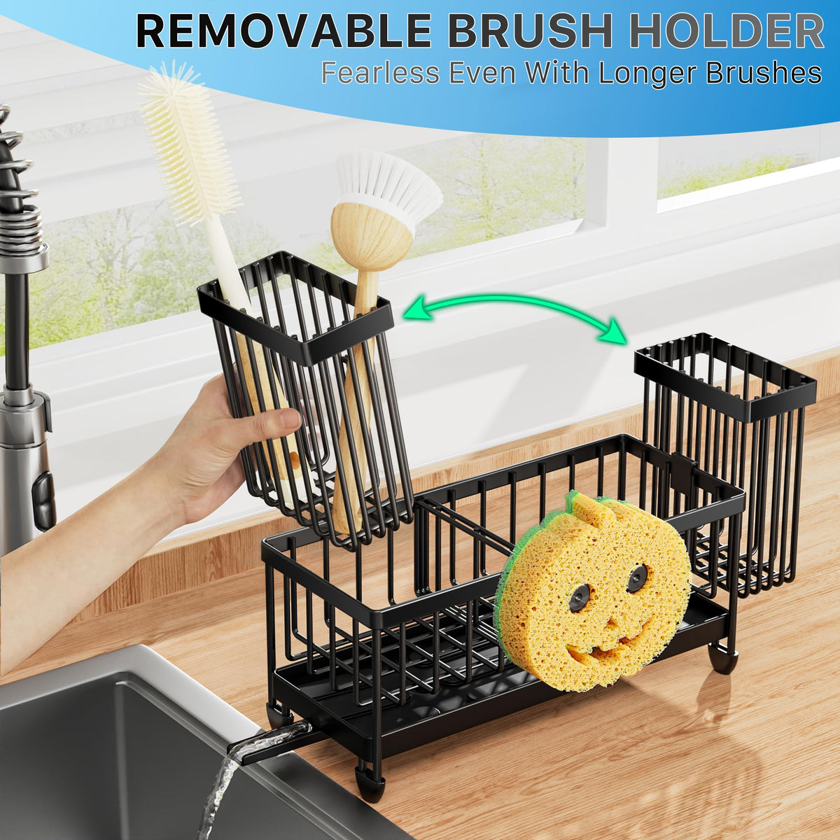 Cisily organizer fits detergent bottle, sponge, and stopper neatly
