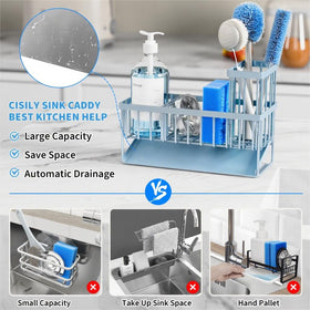 Cisily sponge holder keeps soap and sponge organized and within reach.