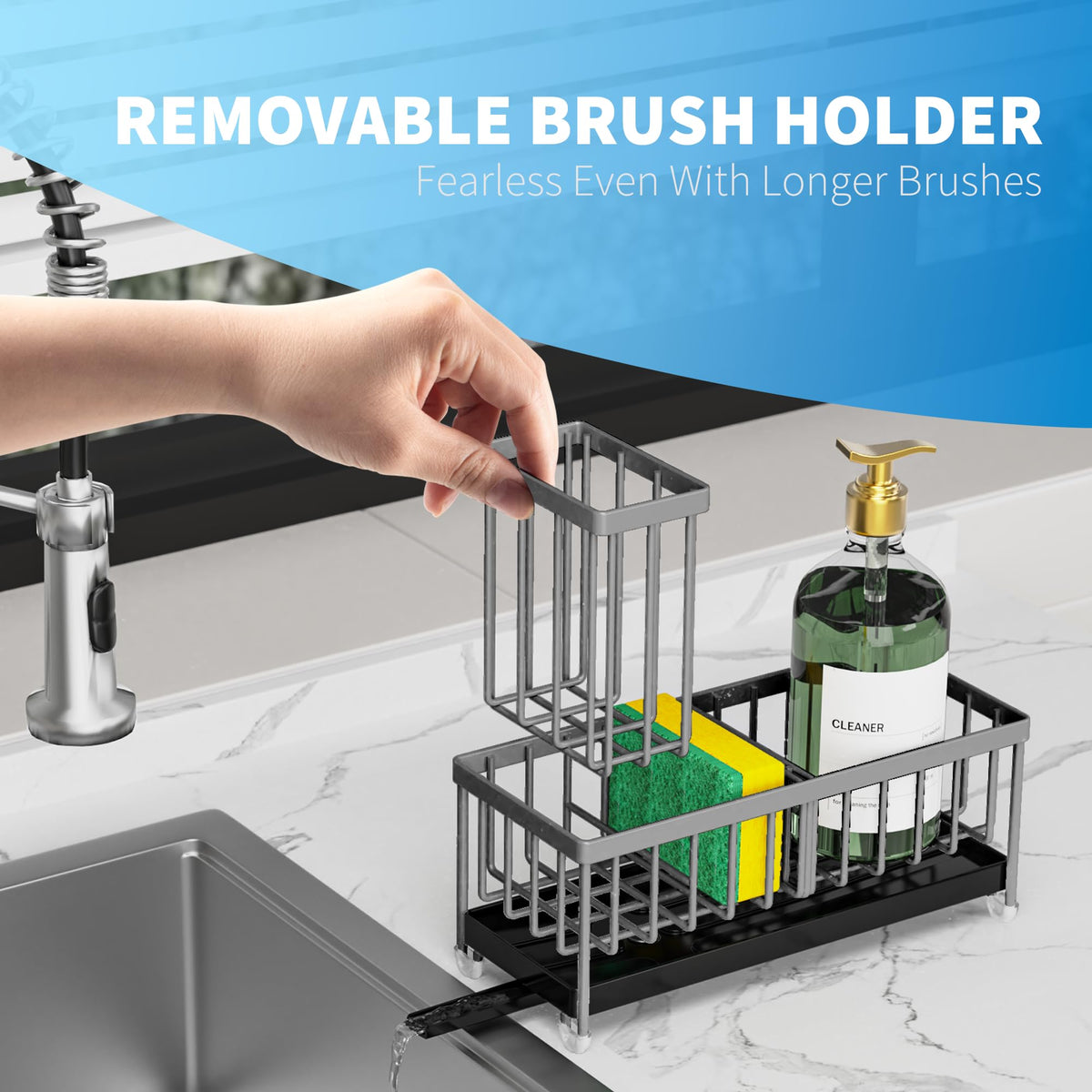 Cisily rustproof stainless steel design offers durable sink storage