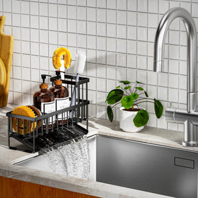 Cisily stainless steel sponge holder highlights drainage slope and easy cleaning.