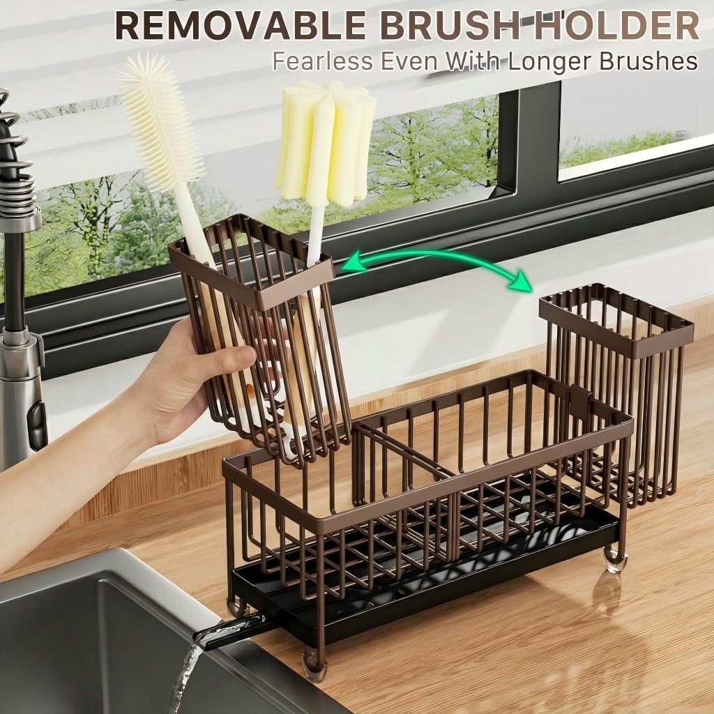 Cisily three-compartment divider maximizes space on a compact counter