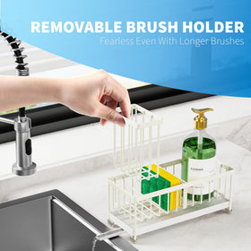 Cisily three-compartment divider design separates sponge, brush, and tools for tidy storage