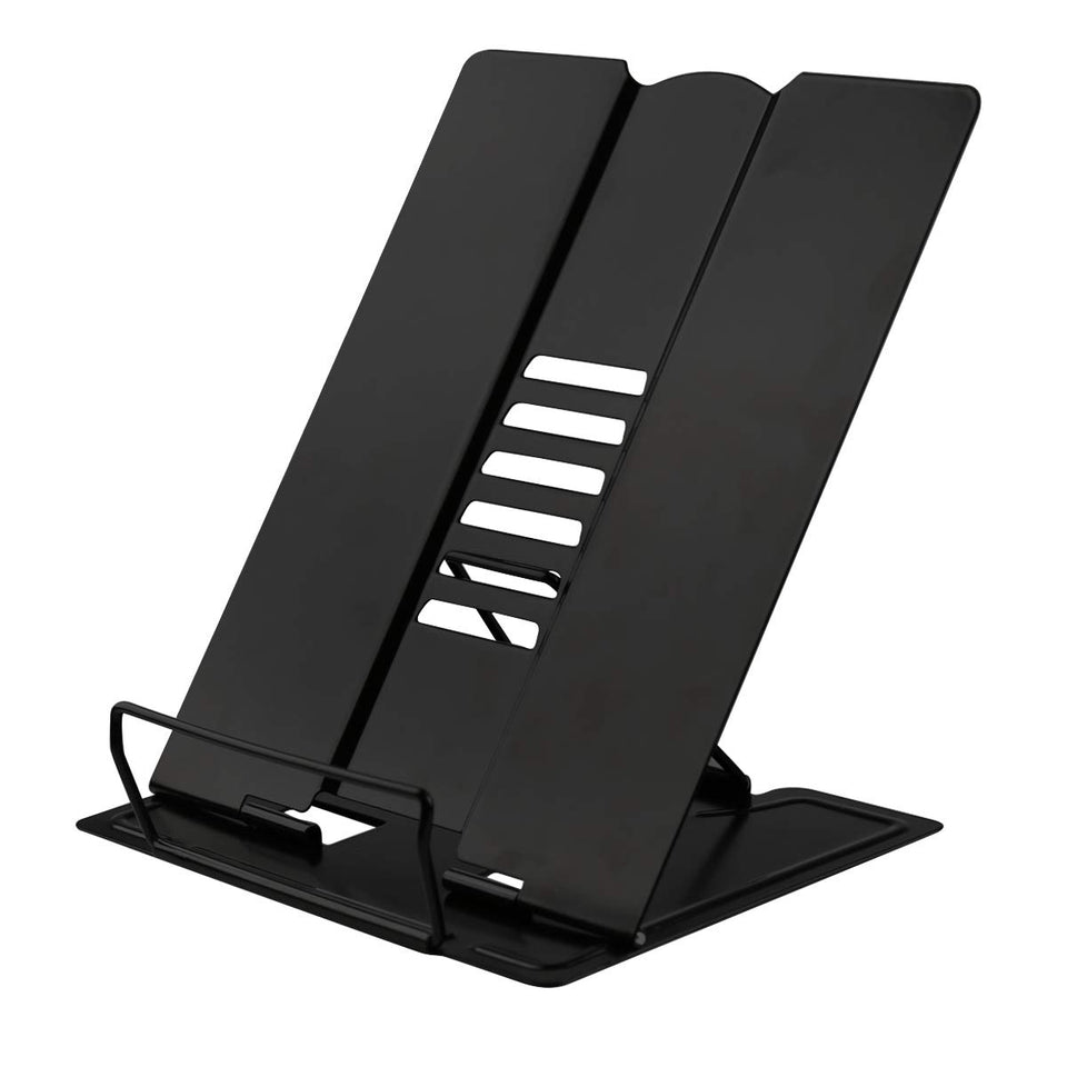 Citmage desk book stand folded for compact storage and easy portability.