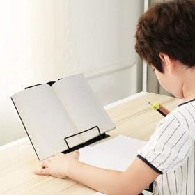 Citmage desk book stand holds magazines and music scores for study.