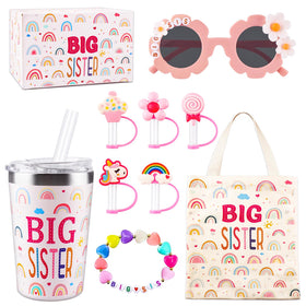 CityChalet big sister gifts canvas bag features a rainbow pattern for stylish everyday carry.