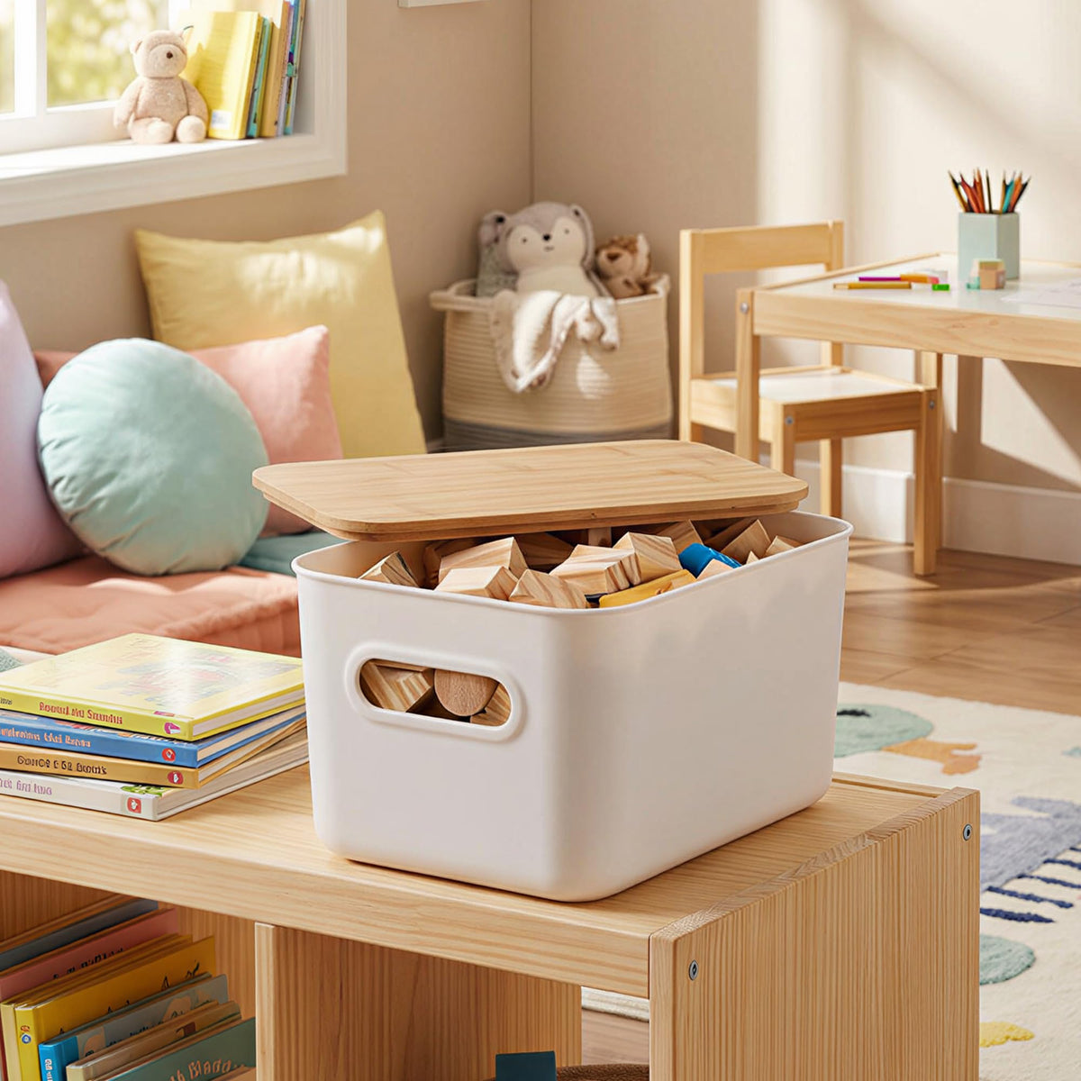 Citylife bins show built-in handles for easy removal from shelves.