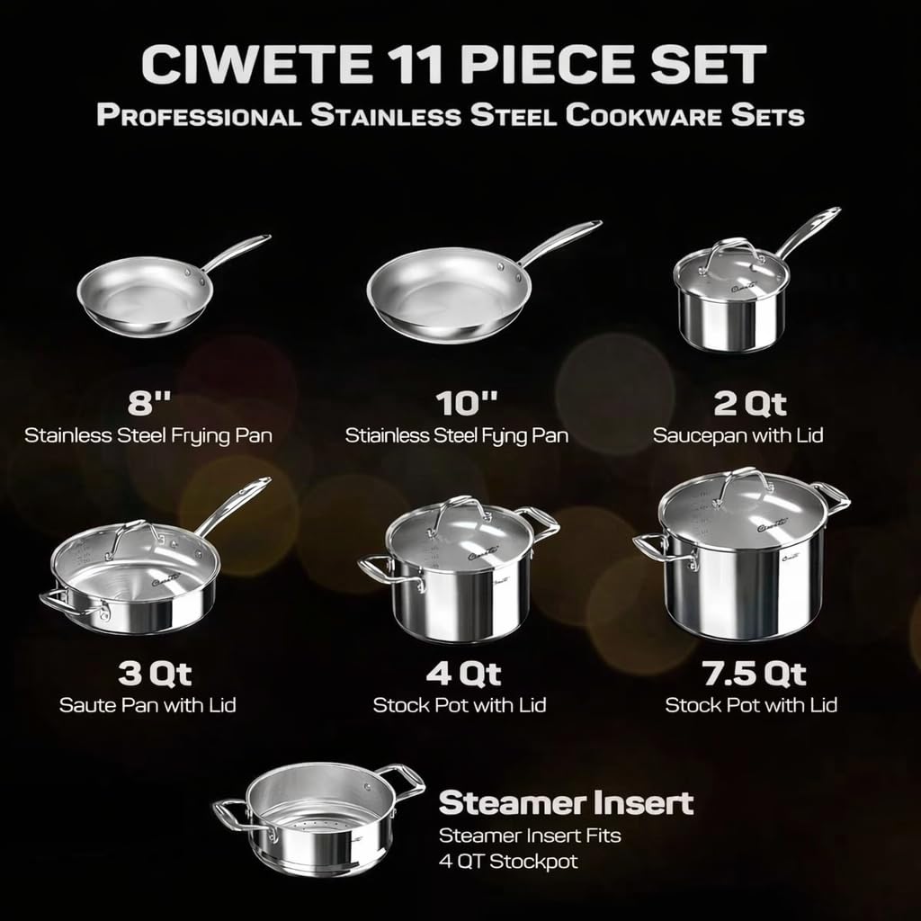 Ciwete 2-quart saucepan with lid for precise simmering and sauces.