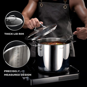 Ciwete 8" and 10" frying pans for searing and flipping meals.