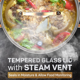 Ciwete induction-compatible base enabling even heat on any stove.
