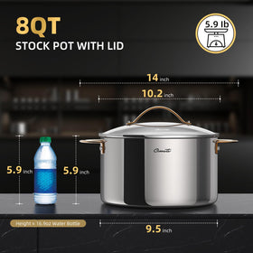 Ciwete seamless tri-ply base stock pot shows even heating