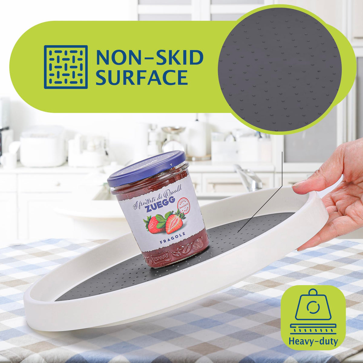 CiWiVOKi non-slip base feet keep jars steady during spins