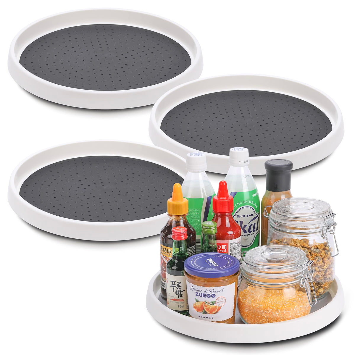 CiWiVOKi 12-inch lazy susan with smooth 360-degree rotation for cabinet access