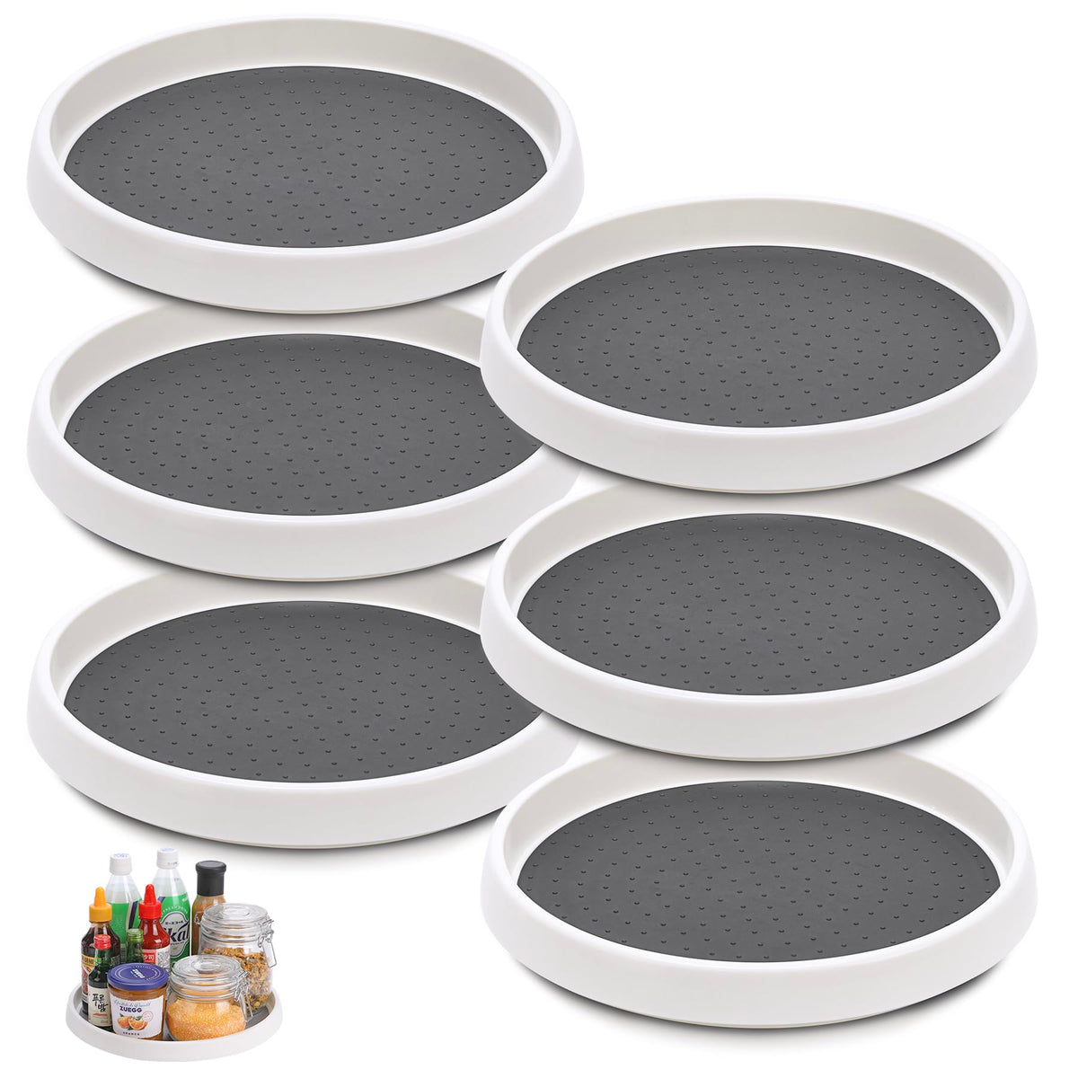 CiWiVOKi 6-pack 10-inch lazy susan turntable enhances cabinet organization