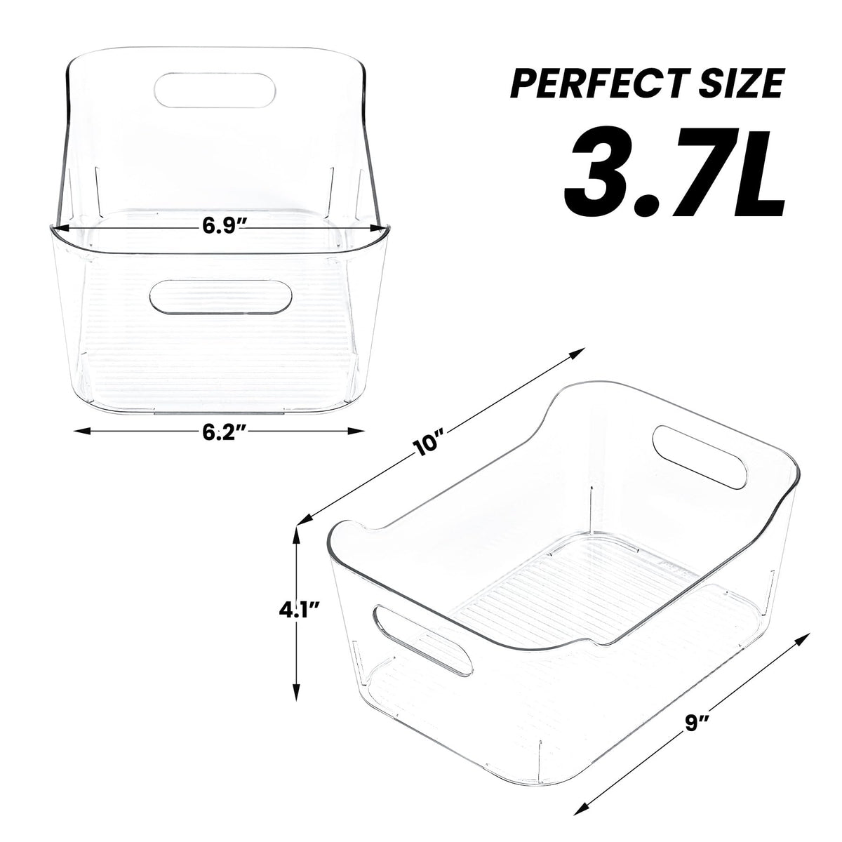CiWiVOKi clear bins in fridge for quick access to organized items
