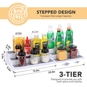 CiWiVOKi extendable spice rack with extended width for cabinet fit