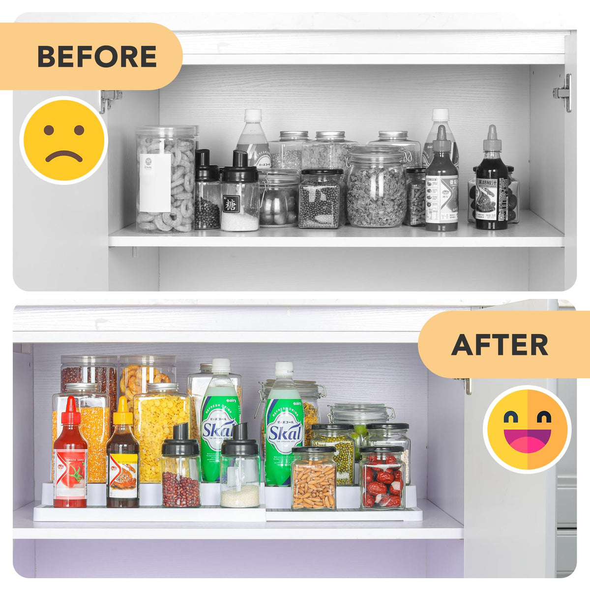 CiWiVOKi white gray spice rack blending with modern shelves