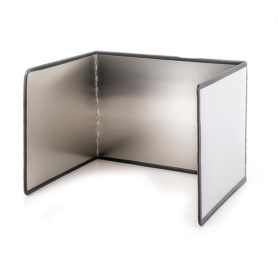 CJFNDFA 3-Sided Splatter Guard foldable shields pan splatter while cooking.