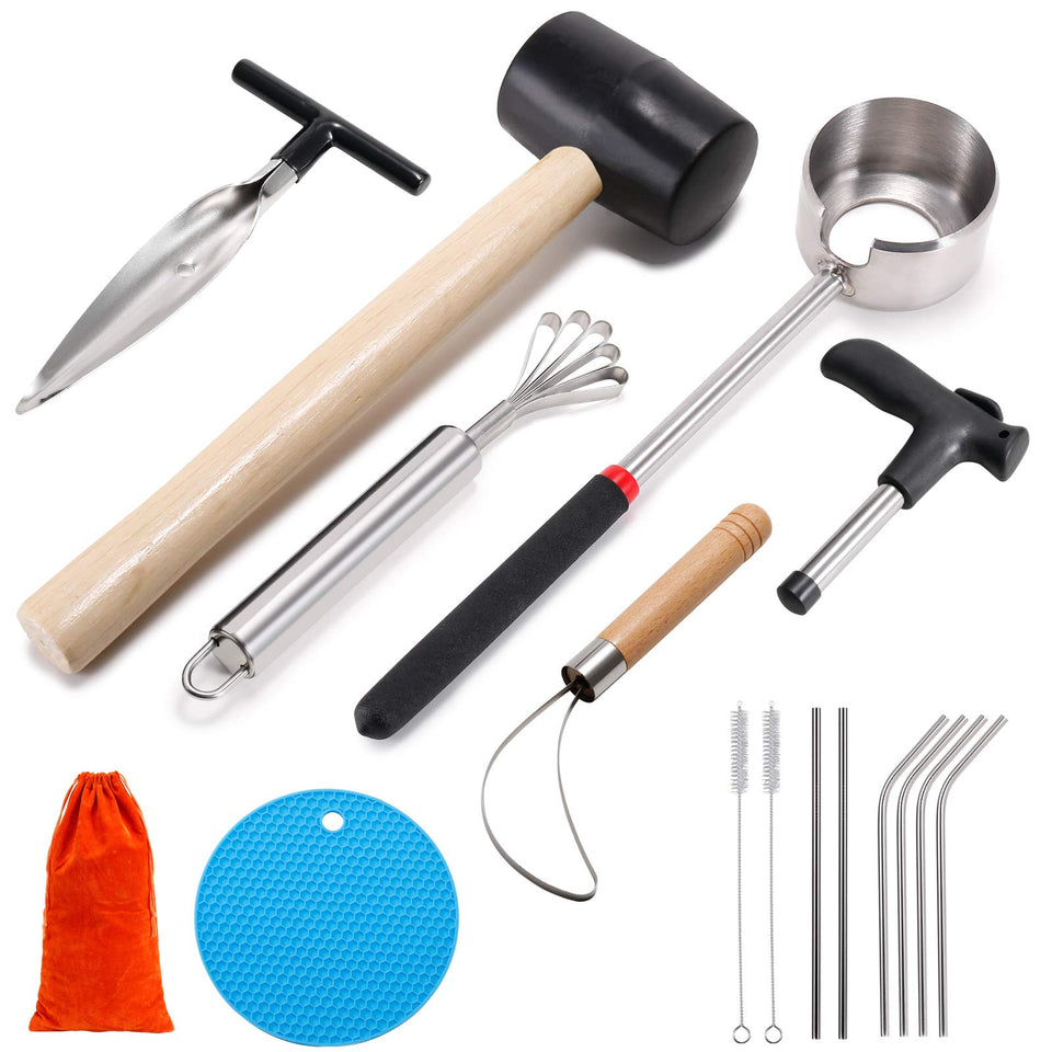 CJFocus coconut opener set top view demonstrates quick access to fresh coconut meat