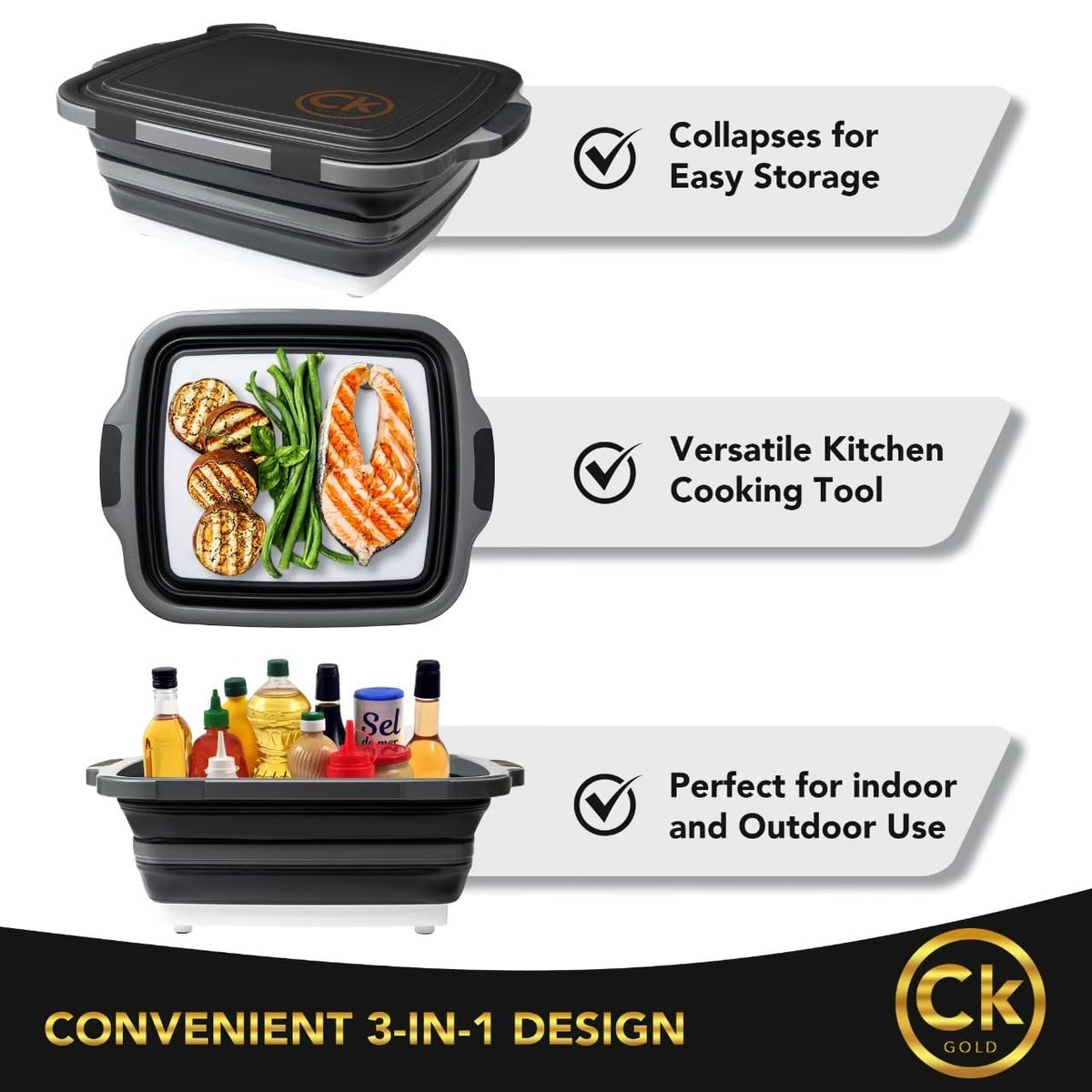 CK GOLD tub is dishwasher-safe and easy to clean after grilling