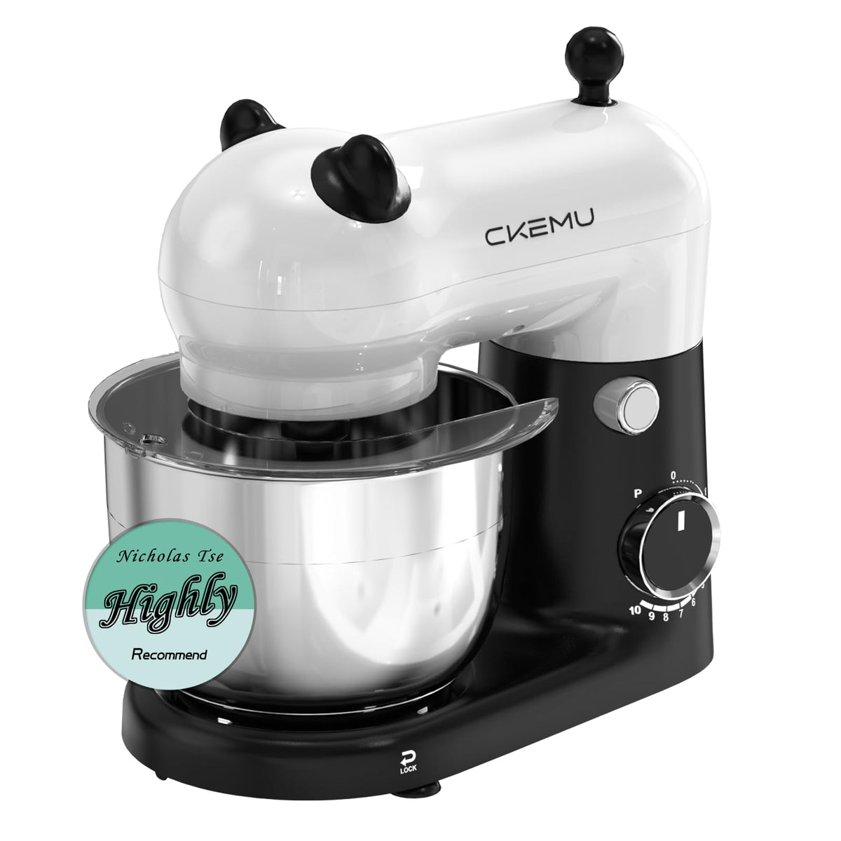CKEMU Panda stand mixer with compact design ideal for small kitchens.