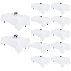 CKIKU 12-pack white rectangular tablecloth 60x102 in for wedding tables