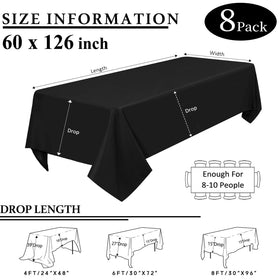 CKIKU 8-pack tablecloths showing seamless edges for a clean tabletop look
