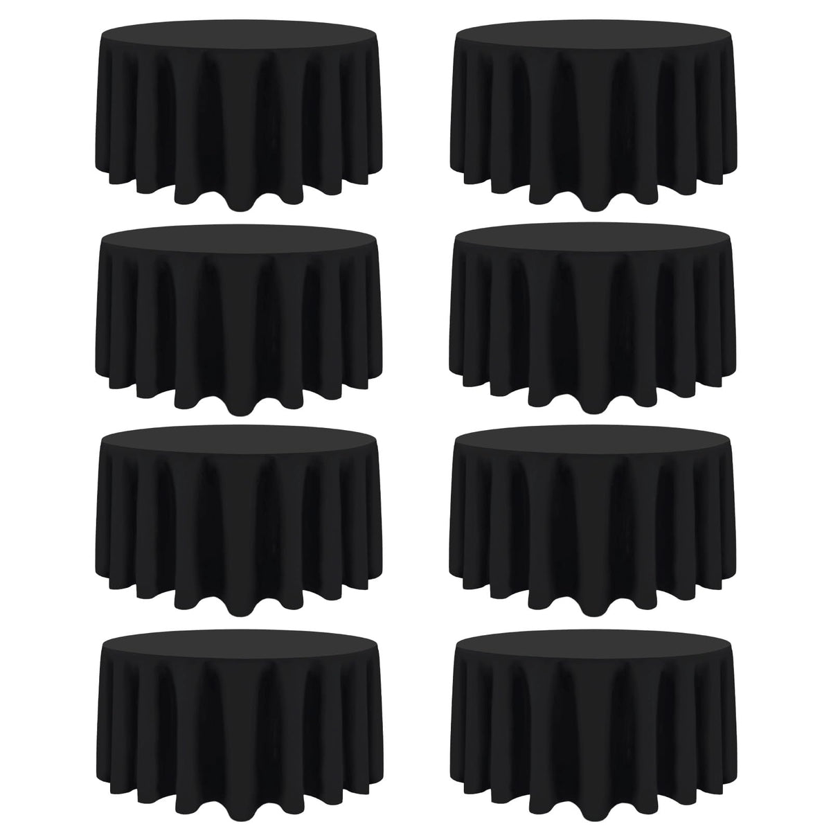 CKIKU 8-pack 90-inch round tablecloths provide bulk-value for versatile events
