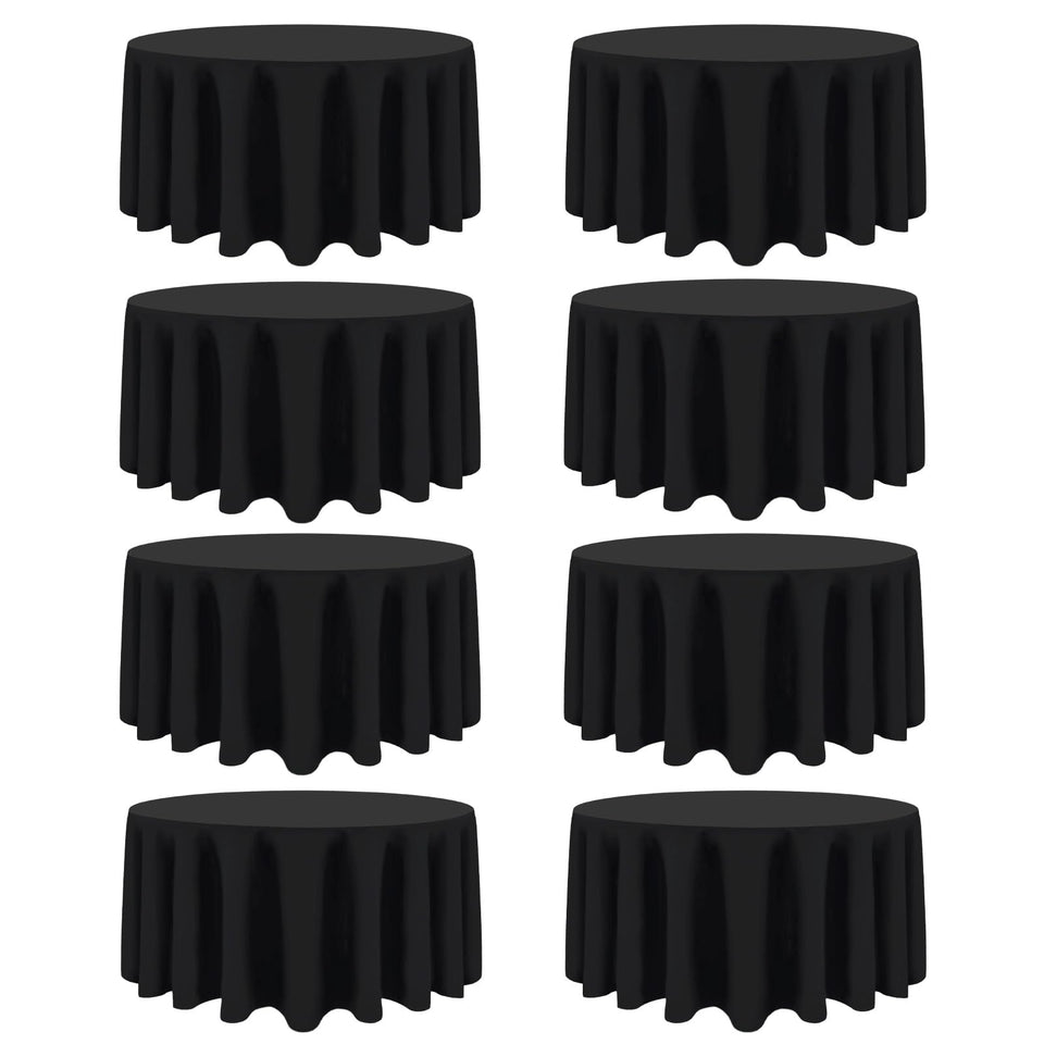 CKIKU 8-pack 90-inch round tablecloths provide bulk-value for versatile events
