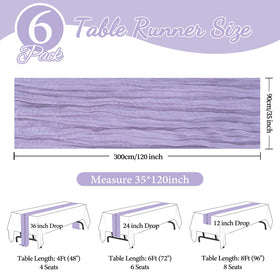 CKIKU boho gauze table runner in lavender adds texture to weddings.